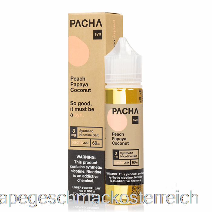 Pfirsich-Papaya-Kokos-Creme – Pachamama – 60 Ml, 0 Mg Vape-Geschmack
